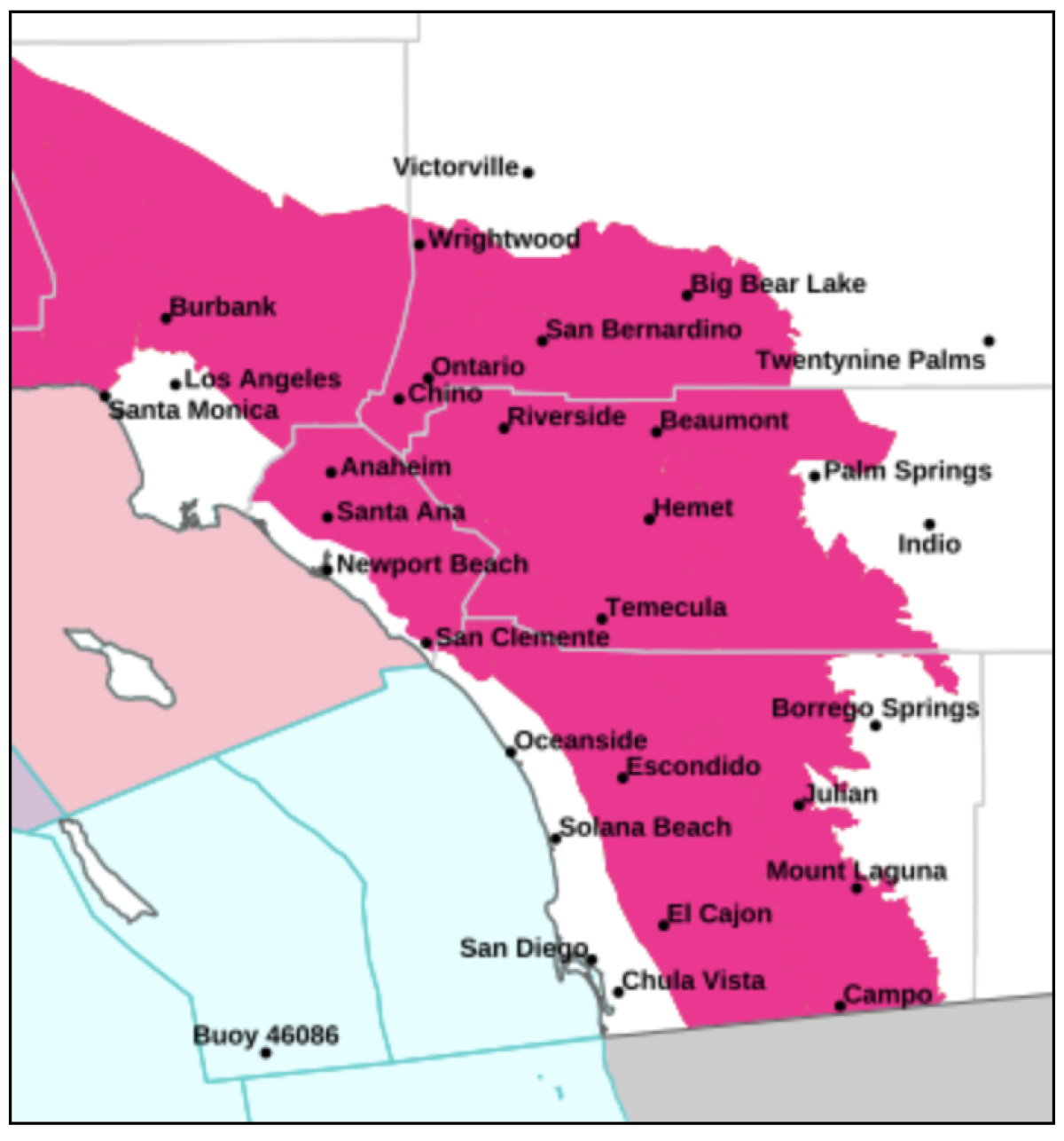 Red flag warning map