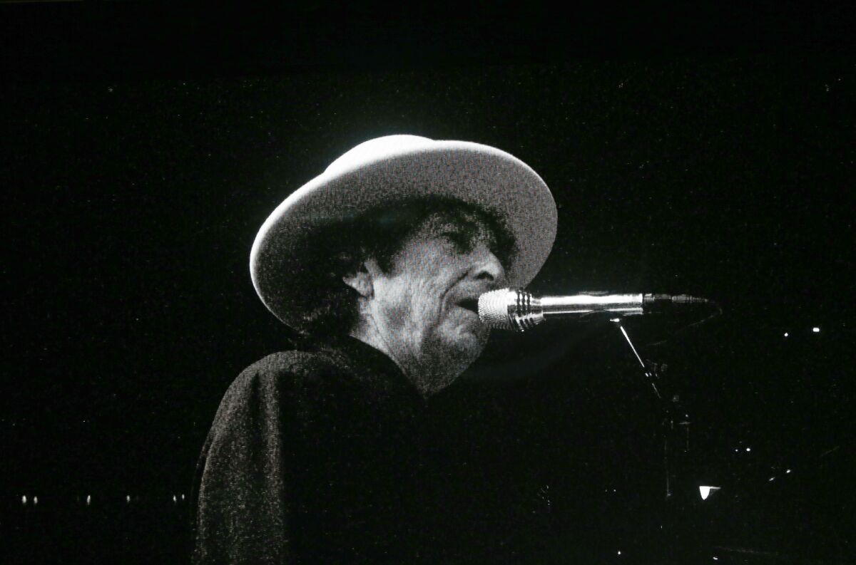Bob Dylan photographed in 2016 at Desert Trip in Indio.