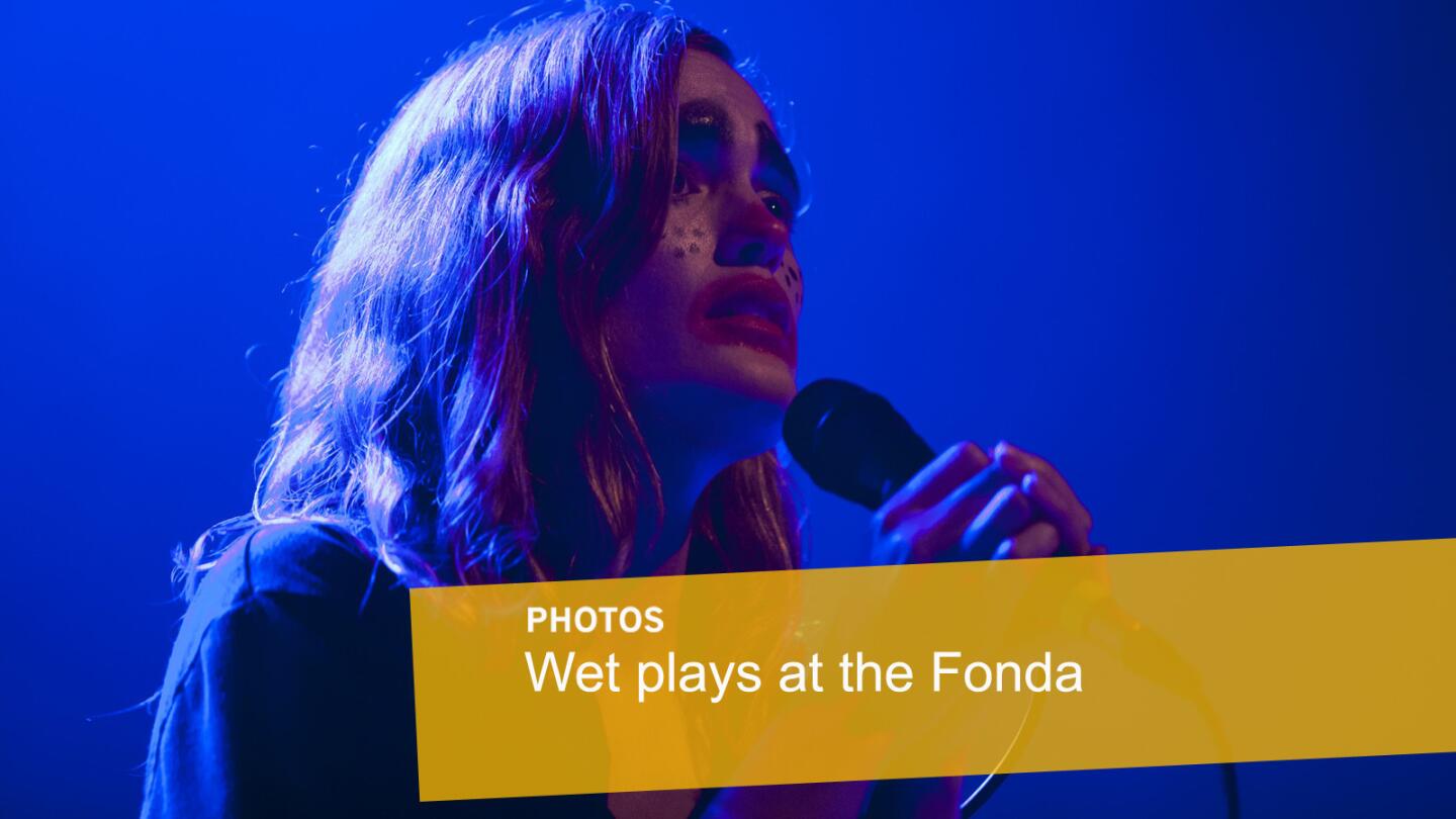 Kelly Zutrau performs with Wet at the Fonda in Los Angeles on Oct. 30, 2015.