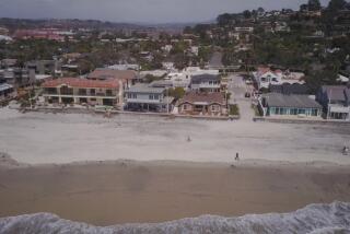 Homes along Ocean Front between Powerhouse Park and the mouth of the San Dieguito River are threatened by rising sea levels.