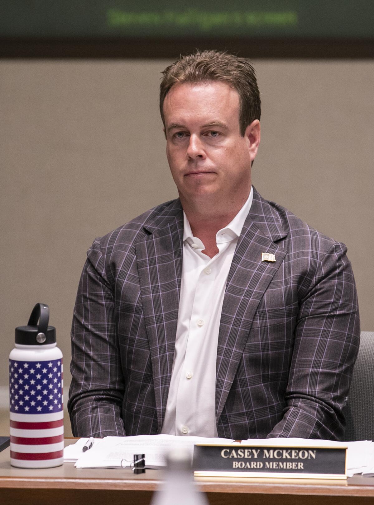 Orange County Power Authority board member Casey McKeon at a March board meeting.