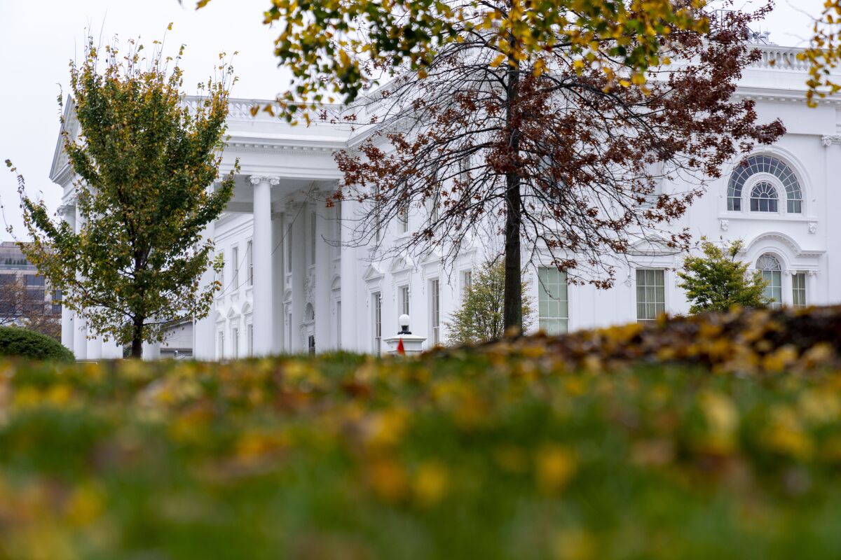 The White House is shown Thursday, Nov. 12, 2020, in Washington. 