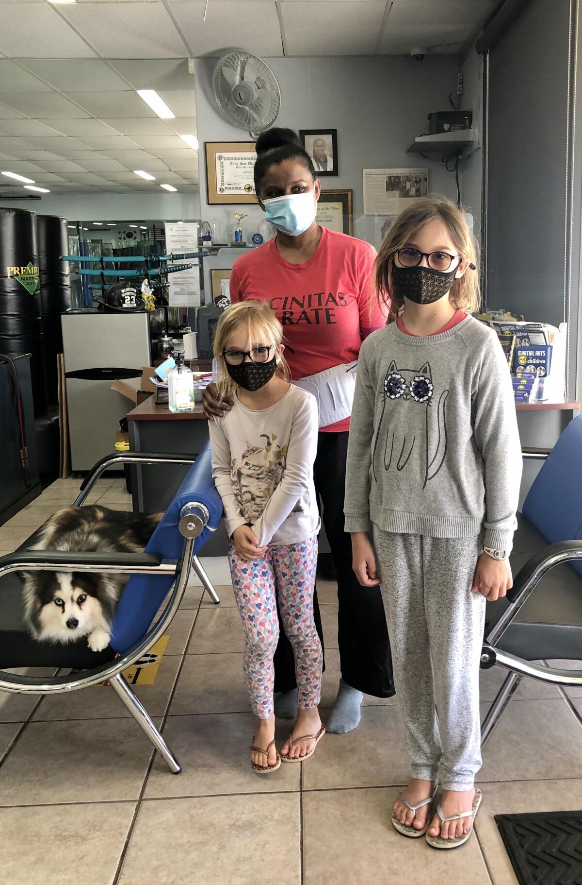 Maya and Sahara Wells made a $500 donation to Encinitas Karate.