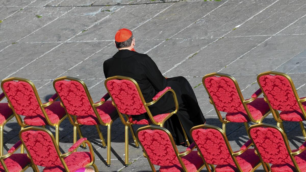 Retired Cardinal Roger M. Mahony, seen in February at St. Peter's Square in the Vatican, was archbishop of L.A. for more than two decades.