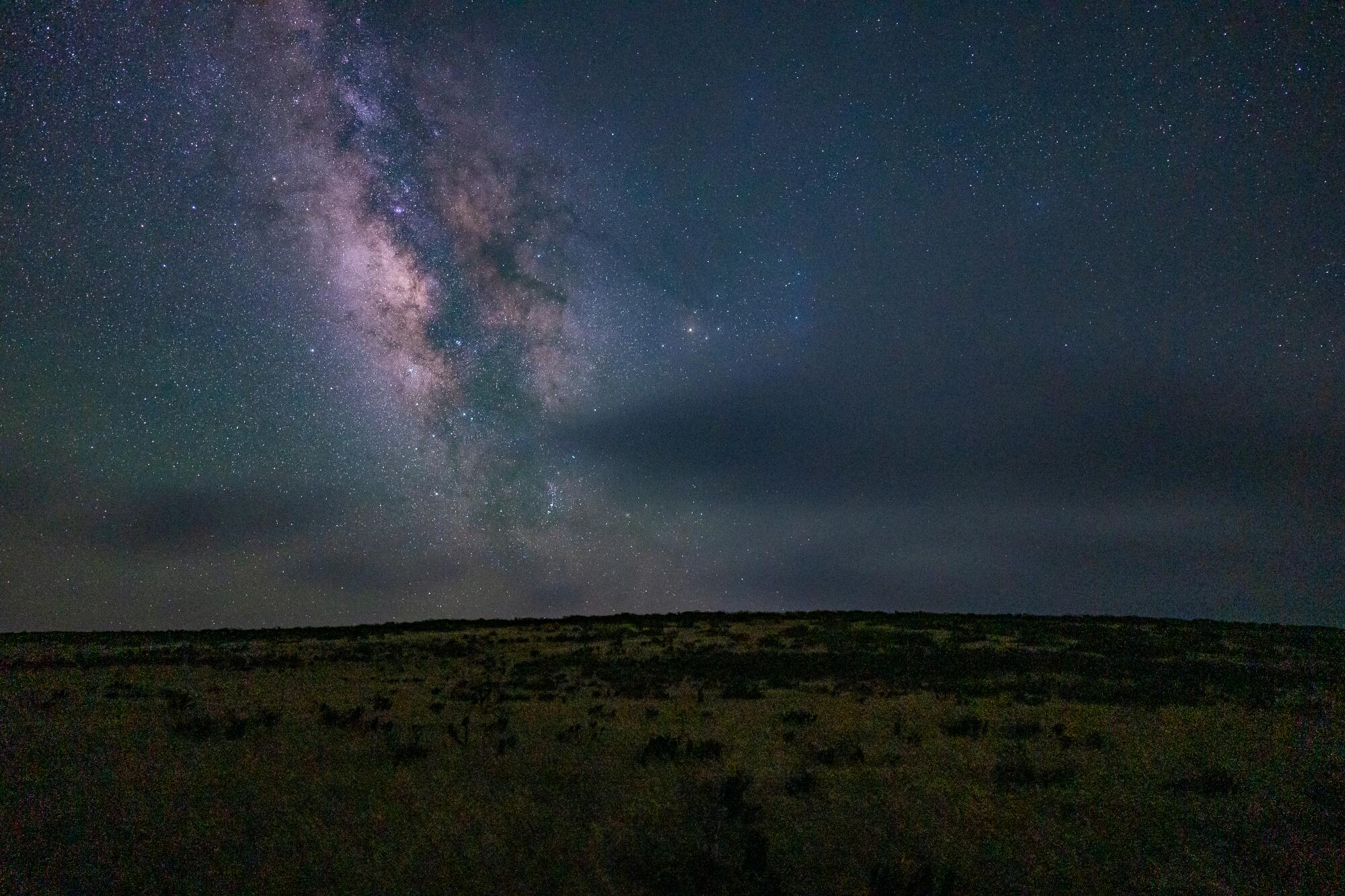 The Milky Way above the San Miguel Island campground through clearing cloud cover.