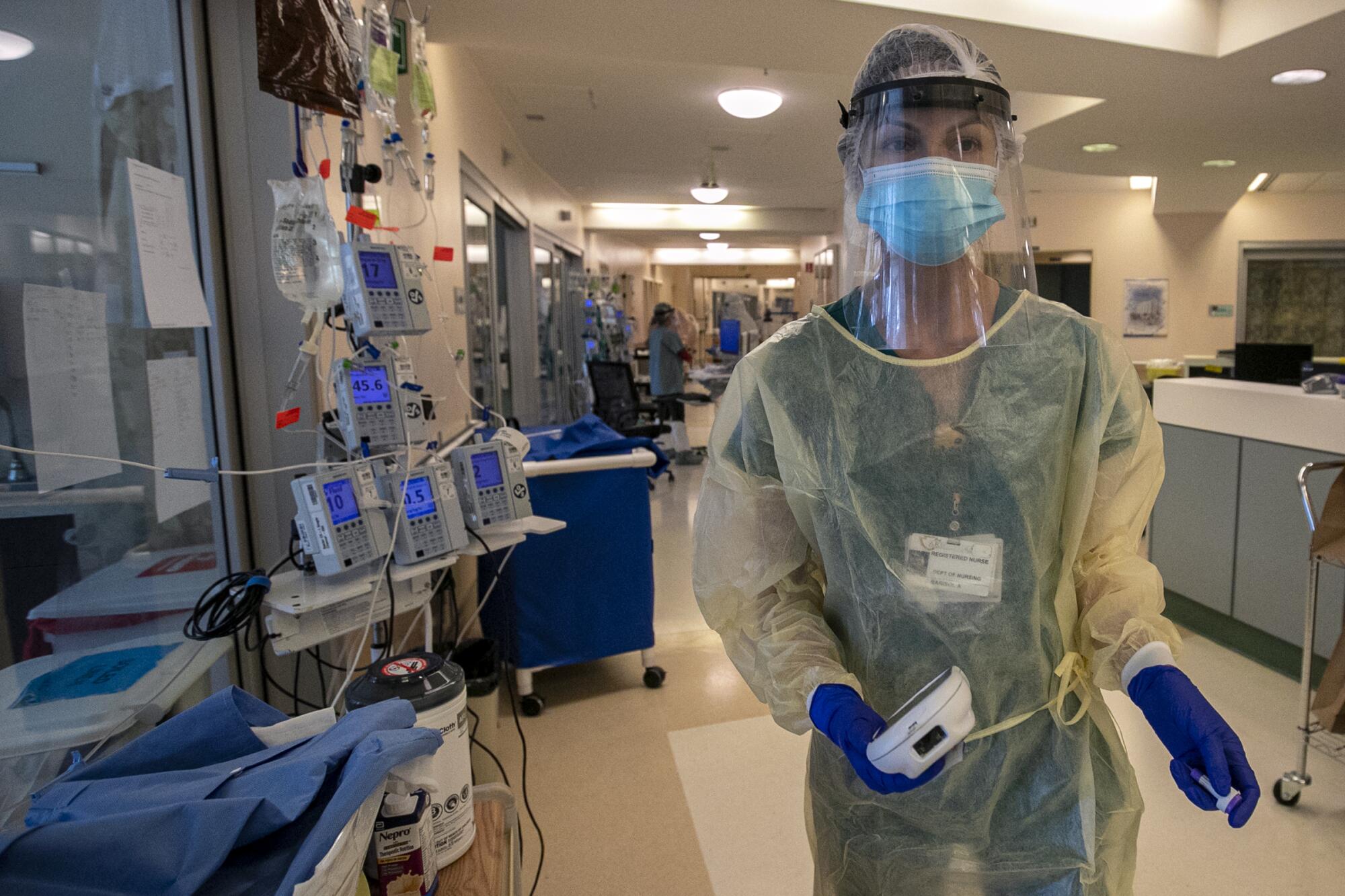 An ICU nurse at Arrowhead Regional Medical Center