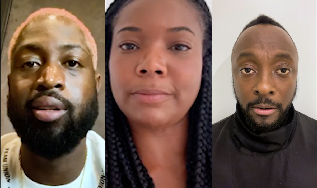 Dwyane Wade, Gabrielle Union and will.i.am participate in a video PSA with Creative Artists Agency.