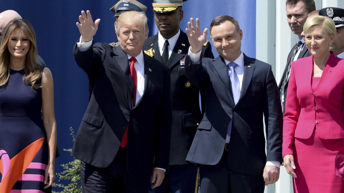 President Trump with Polish President Andrzej Duda in Warsaw in 2017.