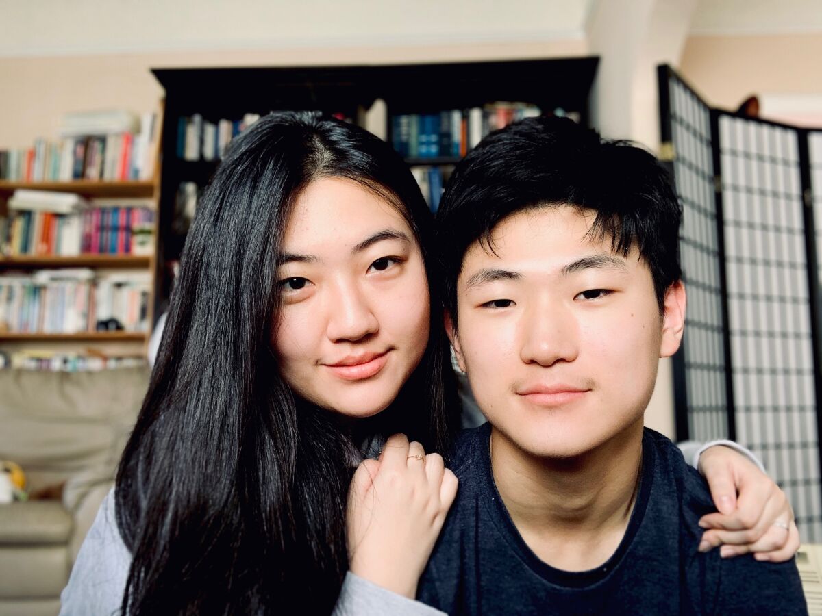 Hannah Kim and her brother, Joseph, in their Koreatown home