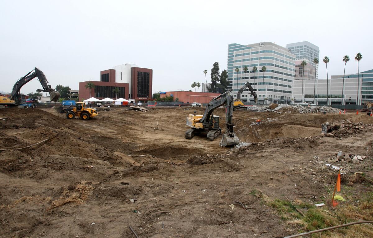 Next on Lex construction continues on an entire block, surrounded by Orange St. on the east, Central Ave. on the west, Milford St. on the north and Lexington Dr. on the south, in downtown Glendale on Friday, June 10, 2016.