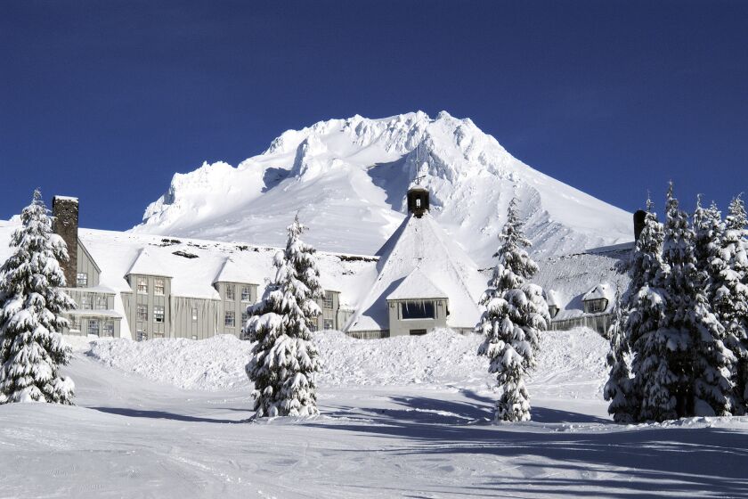 Timberline Lodge, on the south side of Mt. Hood, Ore.