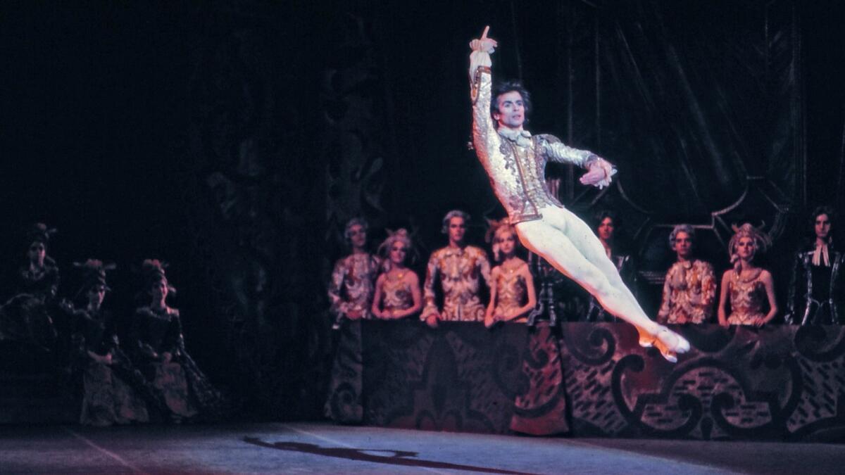 Rudolf Nureyev performing with Veronica Tenant and the National Ballet of Canada in 'Sleeping Beauty' which he choreographed in 1972.