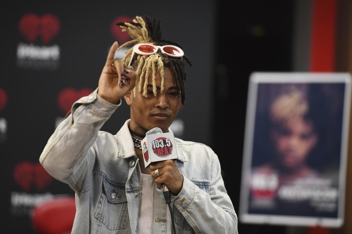 Xxxtentacion visits a Fort Lauderdale, Fla., radio station in 2017.