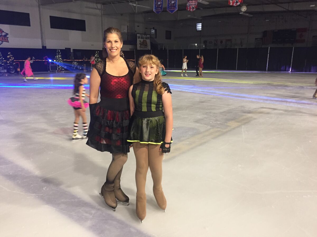 Figure skater Jennifer Byers and her daughter, Nicole, at Ice-Plex.