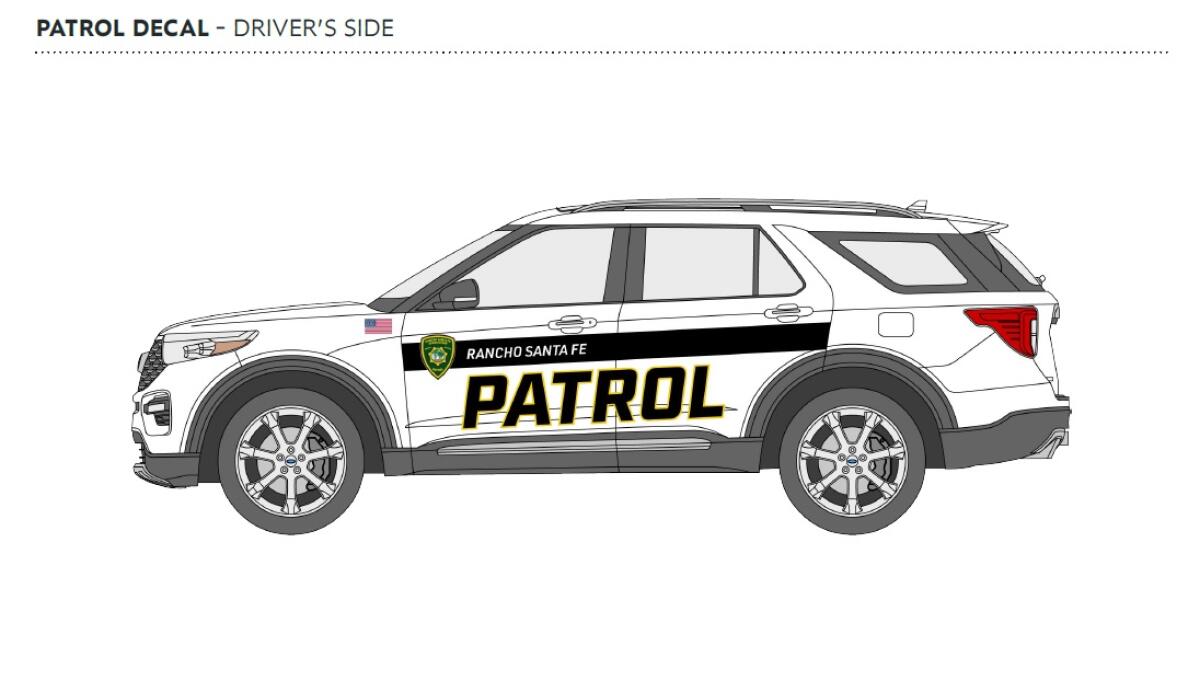 The new-look Rancho Santa Fe Patrol cars.