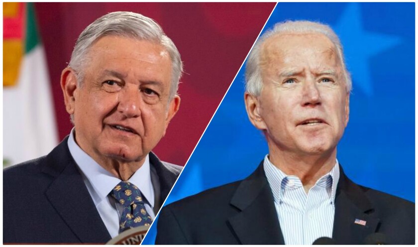 Andrés Manuel López Obrador (i), presidente de México y Joe Biden, mandatario electo de EEUU.