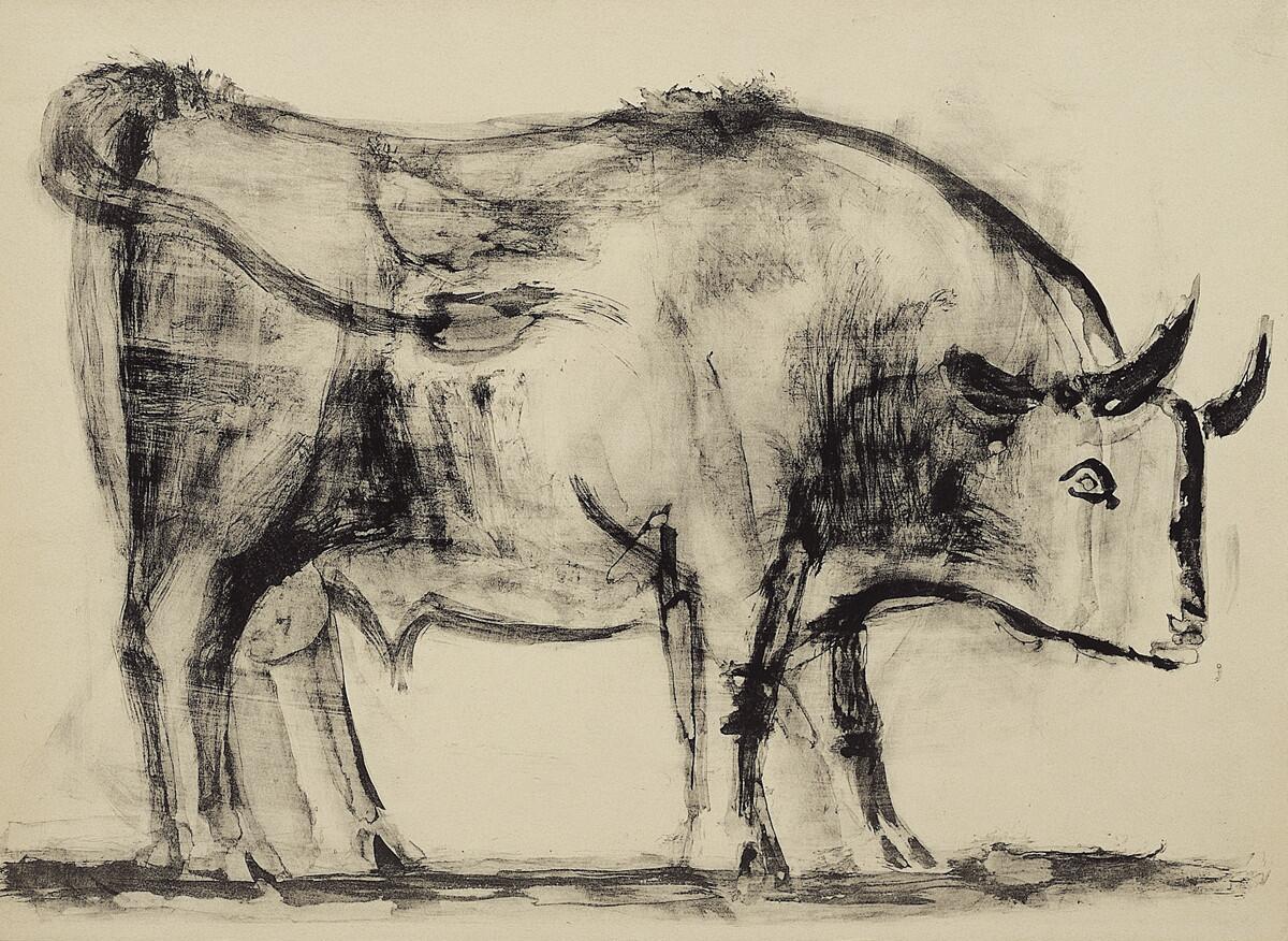 "The Bull," 1945. Lithograph, first state. (Pablo Picasso)