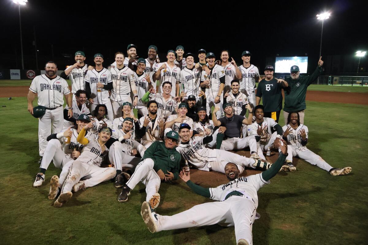 Oakland Ballers' championship celebration Sunday night at Raimondi Park in Oakland.