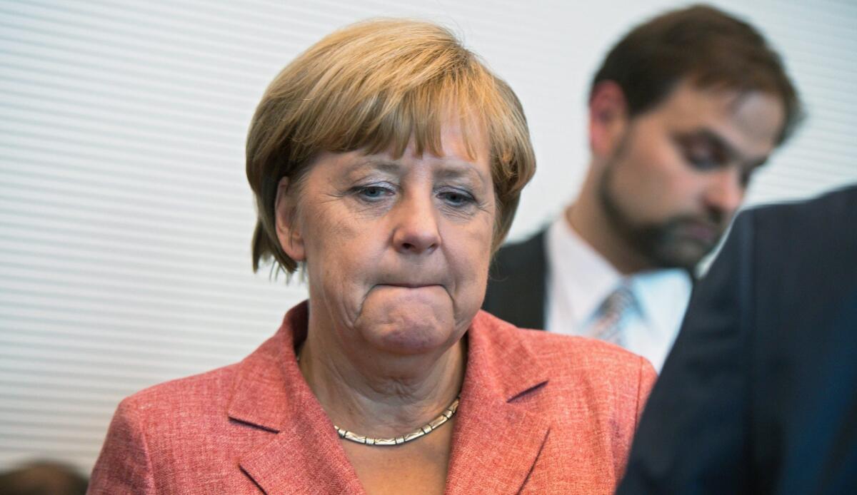 German Chancellor Angela Merkel's Christian Democratic Union party, or CDU, received just 17.6% of the vote in the German capital of Berlin.