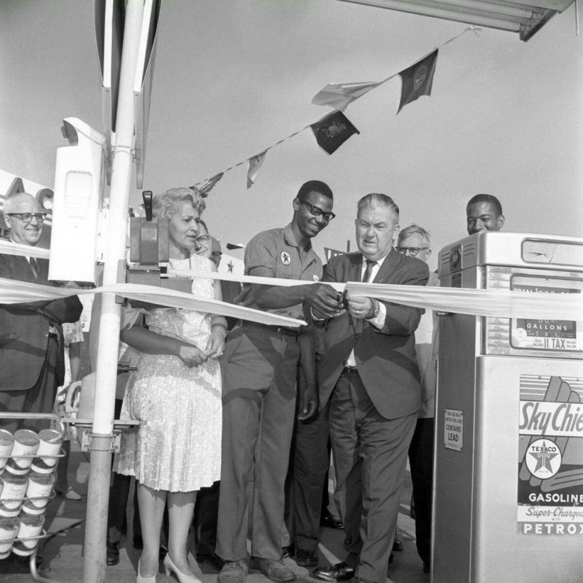 The Urban League gas station opening in August 1966.