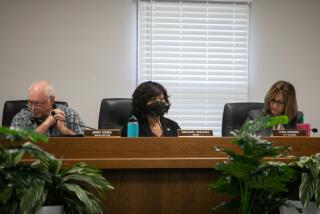 Lemon Grove, CA - September 06: Lemon Grove Mayor Pro Tem Jerry Jones, Mayor Raquel Vazquez and City Manager Lydia Romero during a city council meeting at Lemon Grove Community Center in Lemon Grove, CA on Tuesday, Sept. 6, 2022. (Adriana Heldiz / The San Diego Union-Tribune)