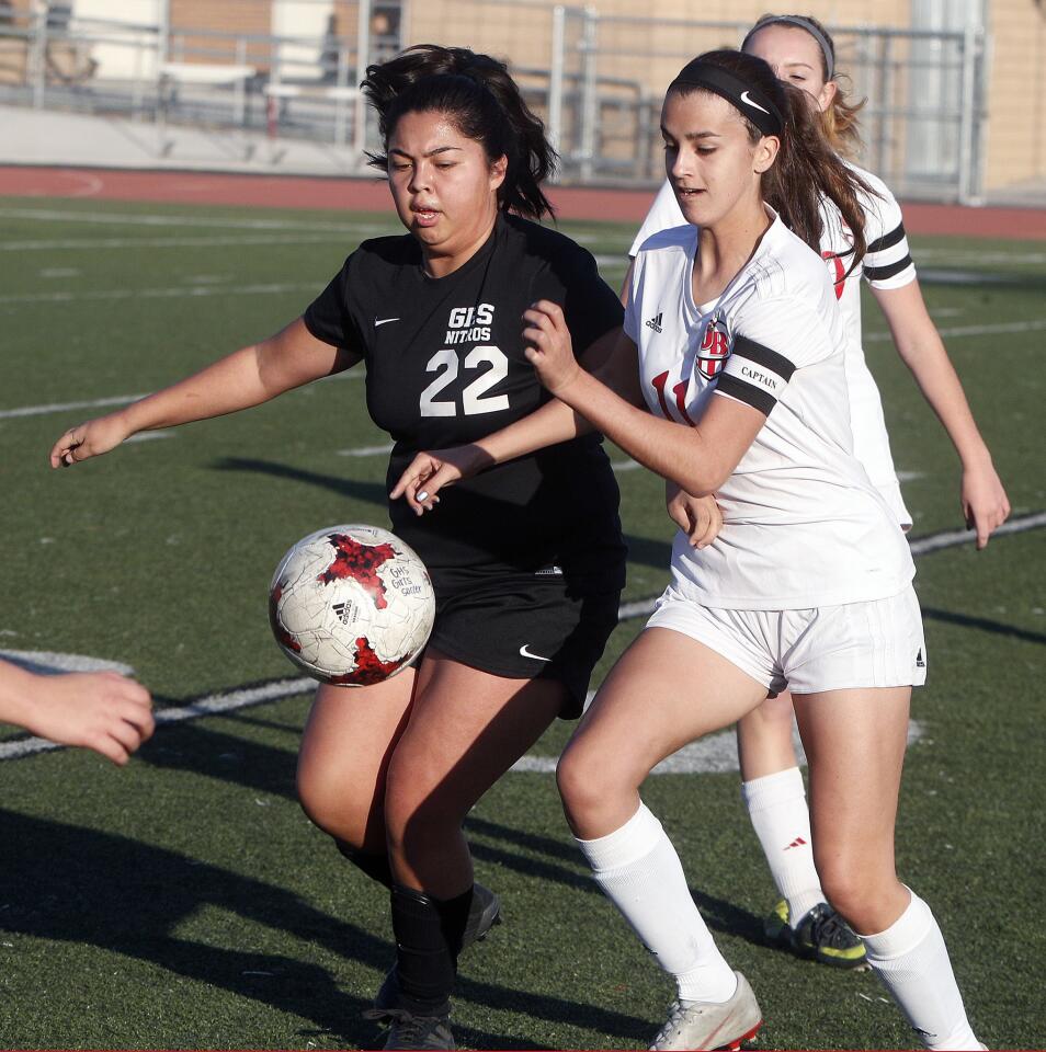 Photo Gallery: Glendale vs. Burroughs in Pacific League girls' soccer