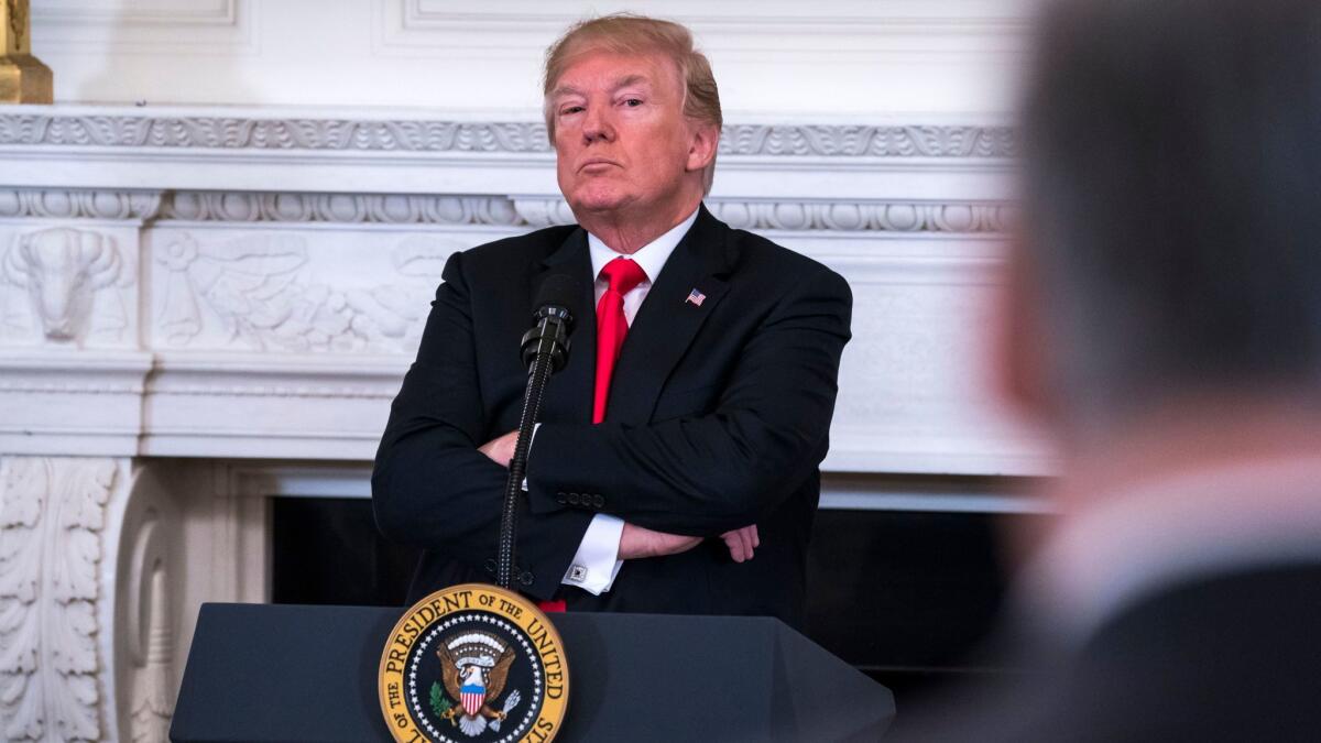 President Trump holds a meeting with U.S. state governors at the White House on Feb. 26.