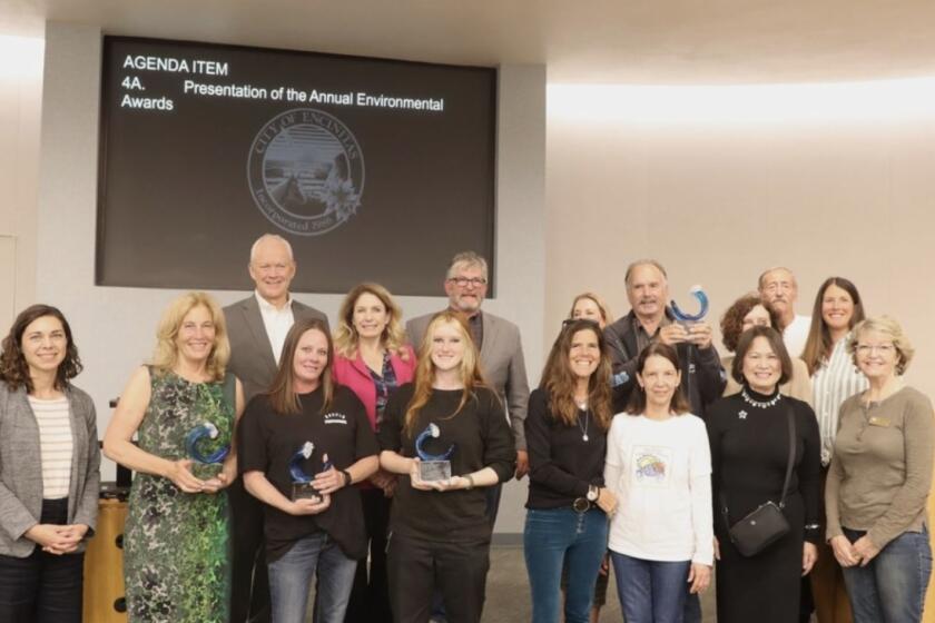 The Environmental awards were presented to recipients at the Encinitas City Council meeting on April 17.