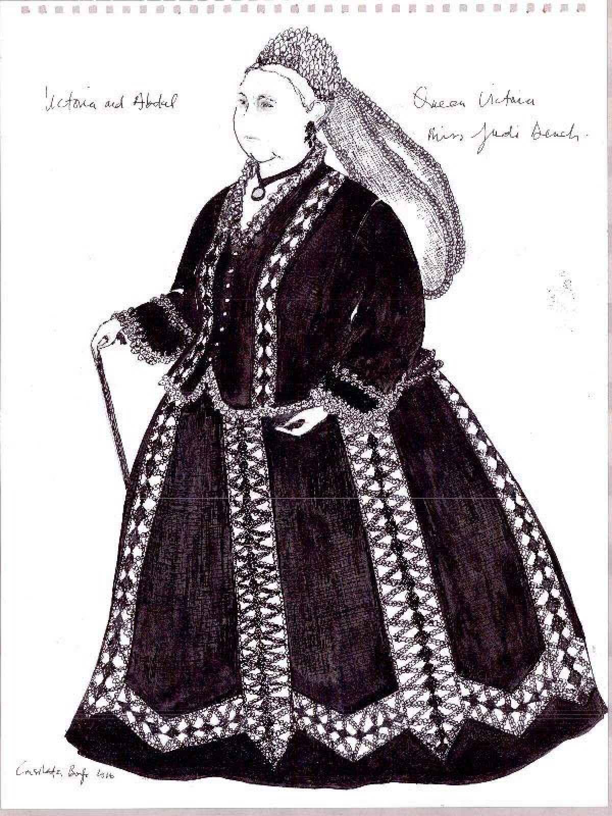 Sketches of costumes from "Victoria and Abdul."