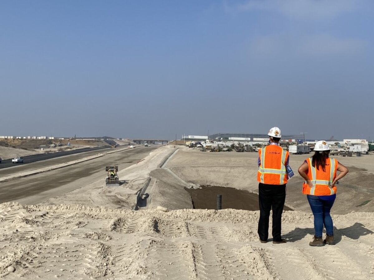 Work began in October to pave the last stretch of the SR-11 that will connect to a new port of entry in Otay Mesa.