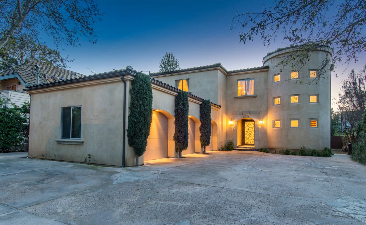 The Mediterranean-style house.
