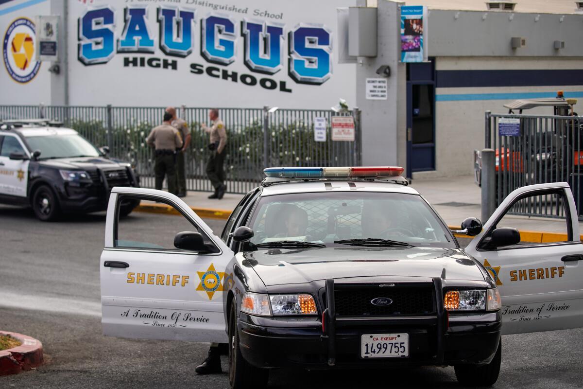 Sheriff's deputies at Saugus High School