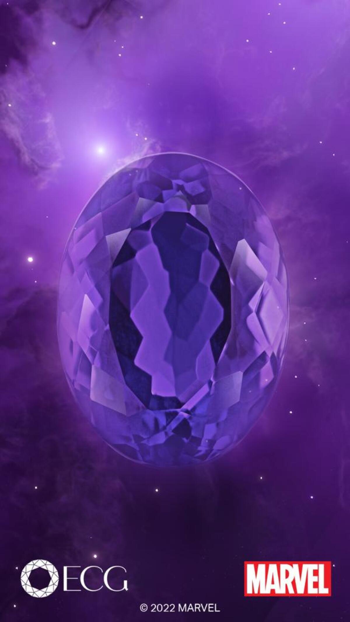 An amethyst of more than 35 carats.