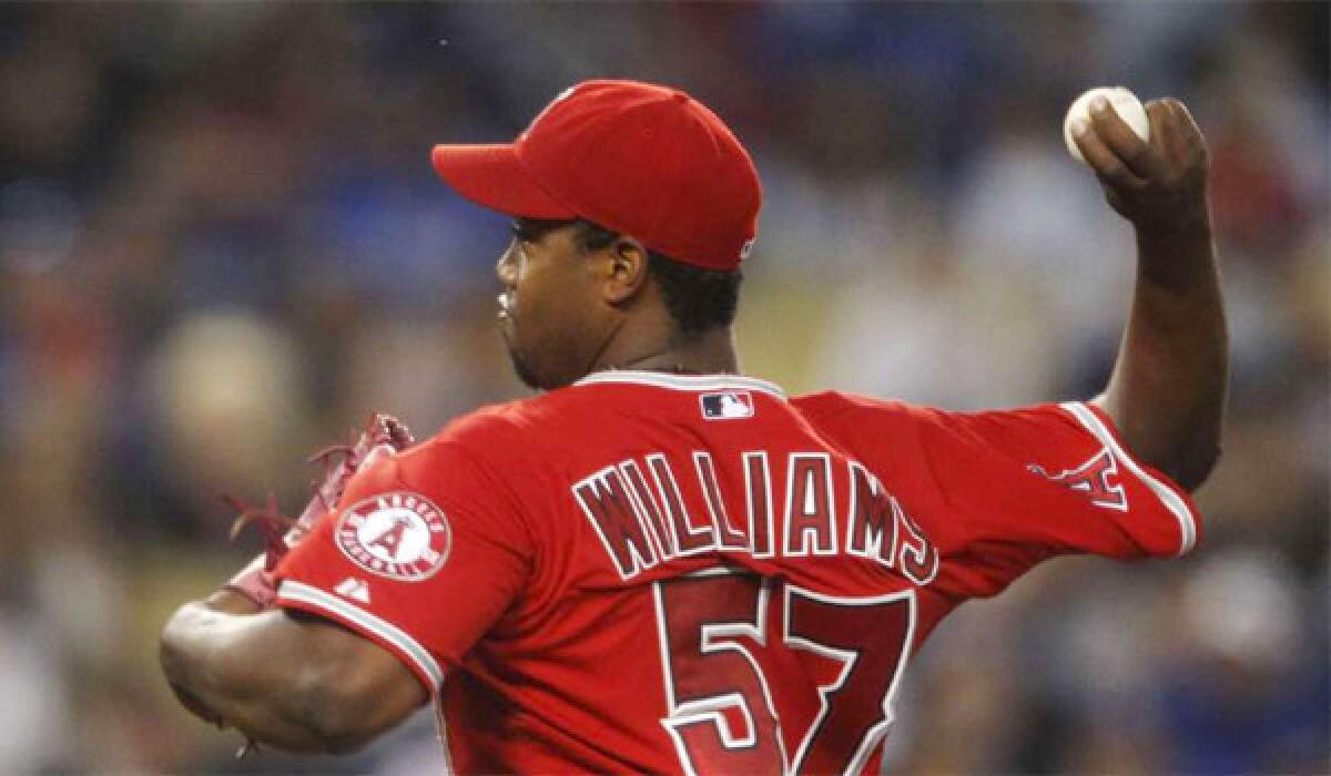 Right-hander Jerome Williams, who has been with the Angels since 2011, was not extended a 2014 contract offer by the team.
