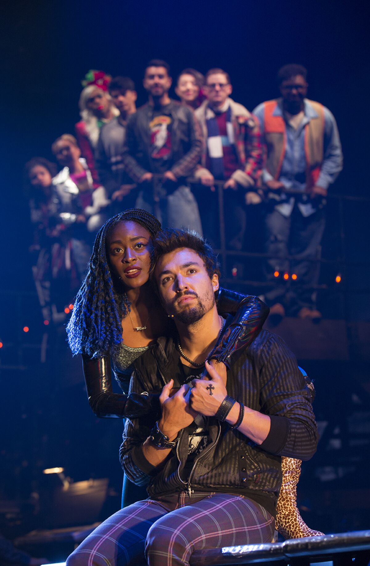 Aiyana Smash, Coleman Cummings and the company of "Rent 25th Anniversary Farewell Tour."