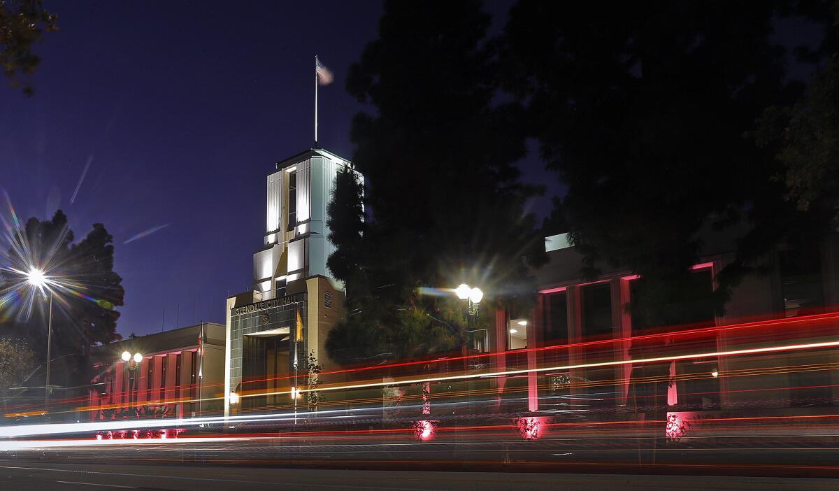 Glendale City Hall and the police department's headquarters will be illuminated by pink lighting every night in October as part of Breast Cancer Awareness Month to help encourage people to undergo regular screenings for the disease. 