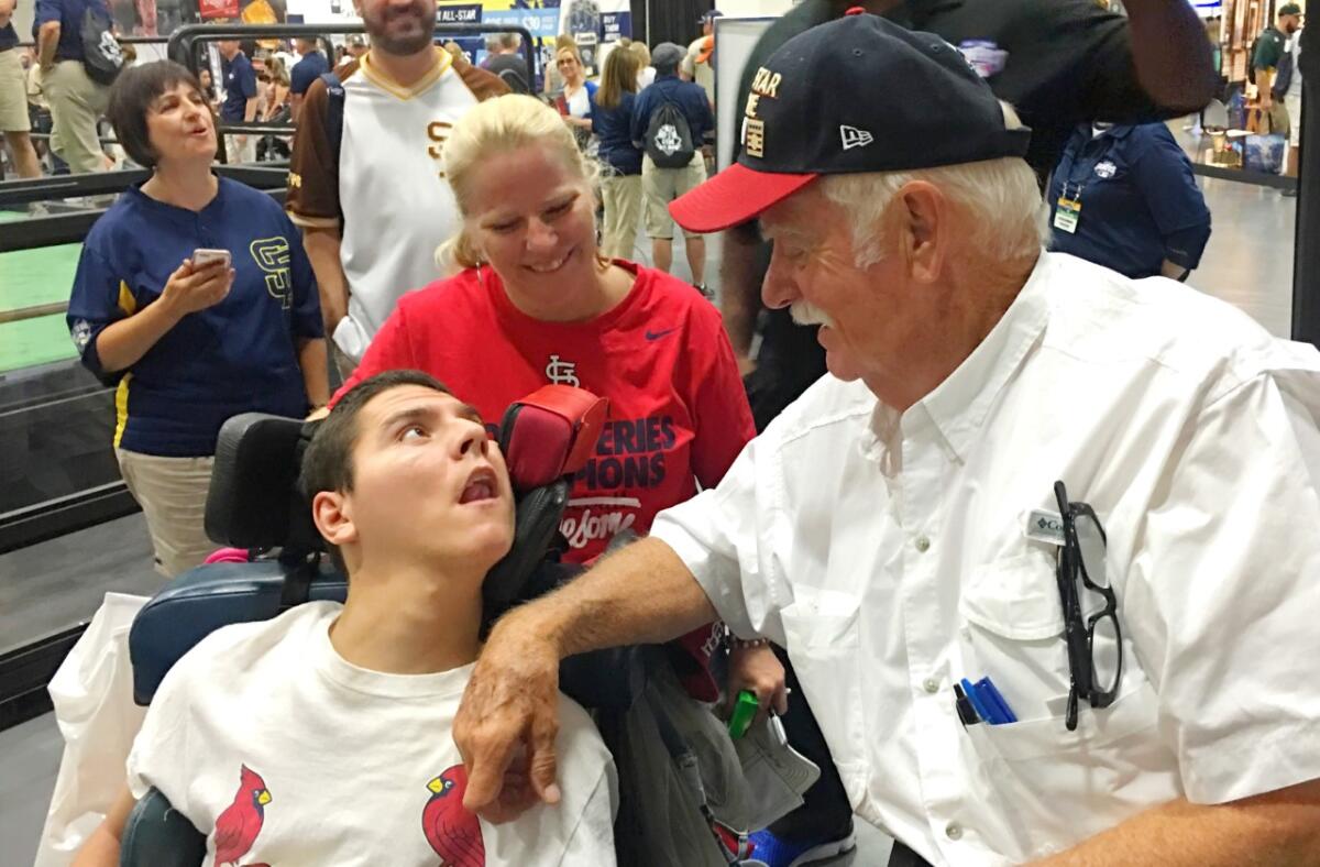 At the All-Star game here in 2016, Gaylord Perry stayed late to chat with a young San Diego fan in a wheelchair.