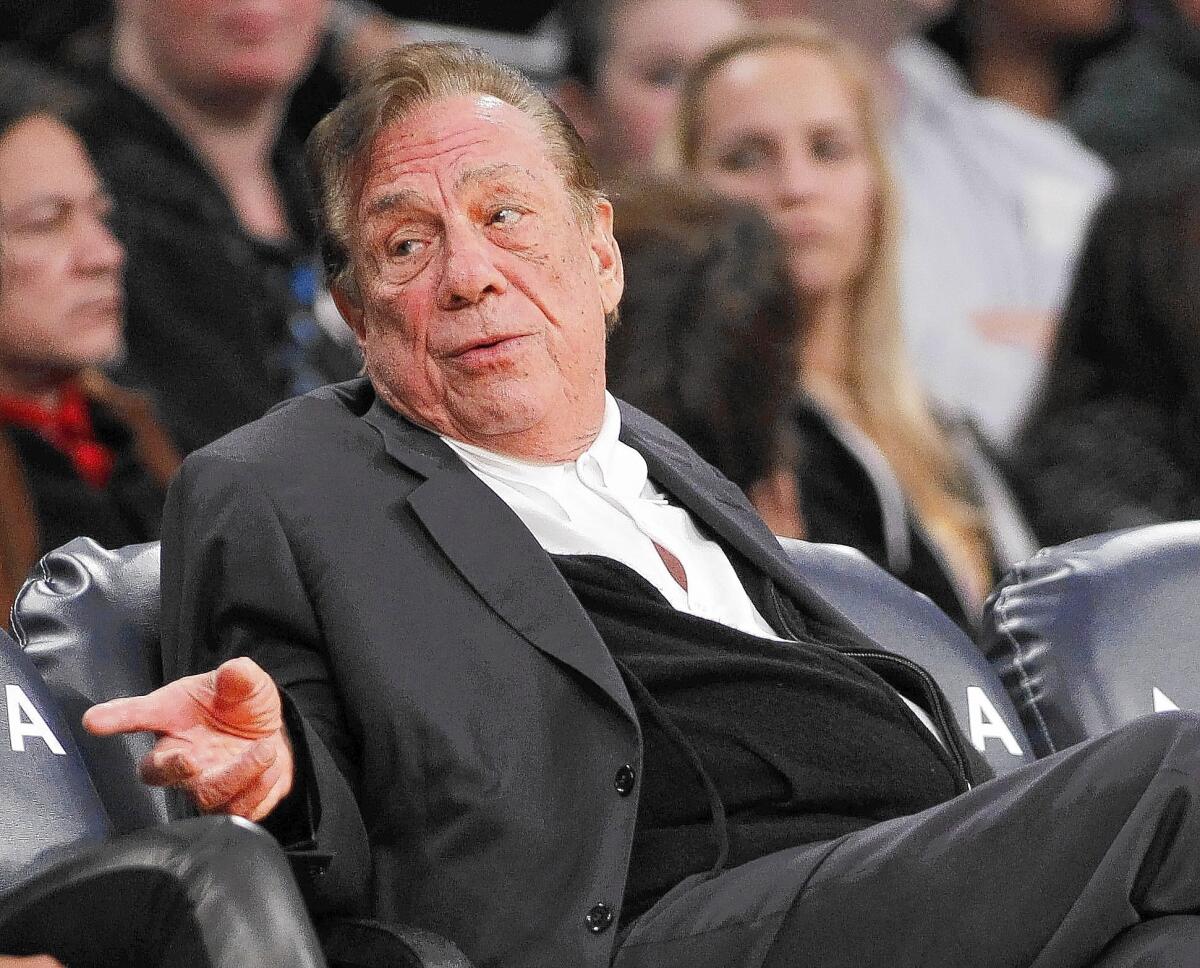 Los Angeles Clippers owner Donald Sterling is seen in 2011 at Staples Center watching a game against the Lakers.