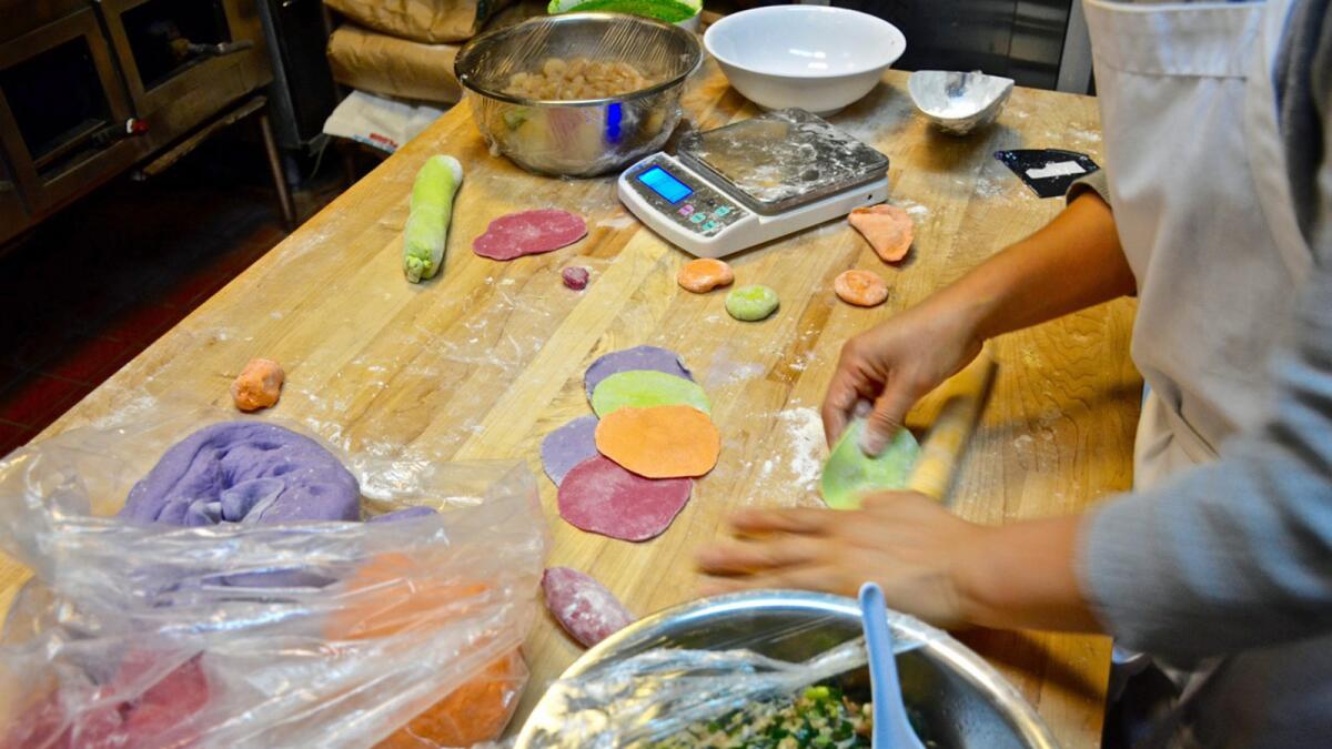 Colorful dumplings are made at Taste of China in Rowland Heights.