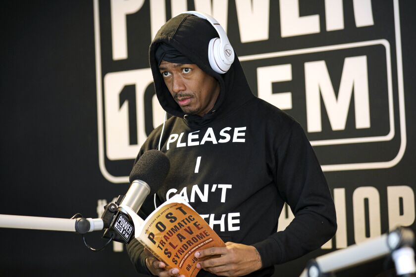 Nick Cannon at Power 106 radio station in Burbank on June 17, 2020.