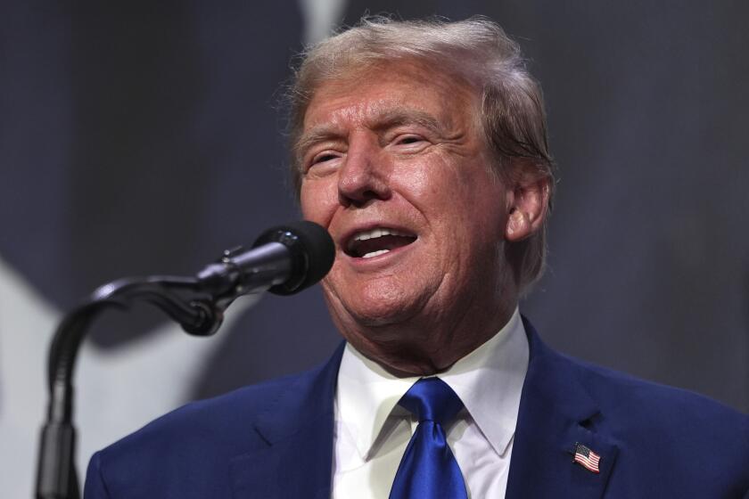 Republican presidential candidate former President Donald Trump speaks at the Minnesota Republican Lincoln Reagan Dinner Friday, May 17, 2024, at the Saint Paul RiverCentre in St. Paul, Minn. (AP Photo/Abbie Parr)