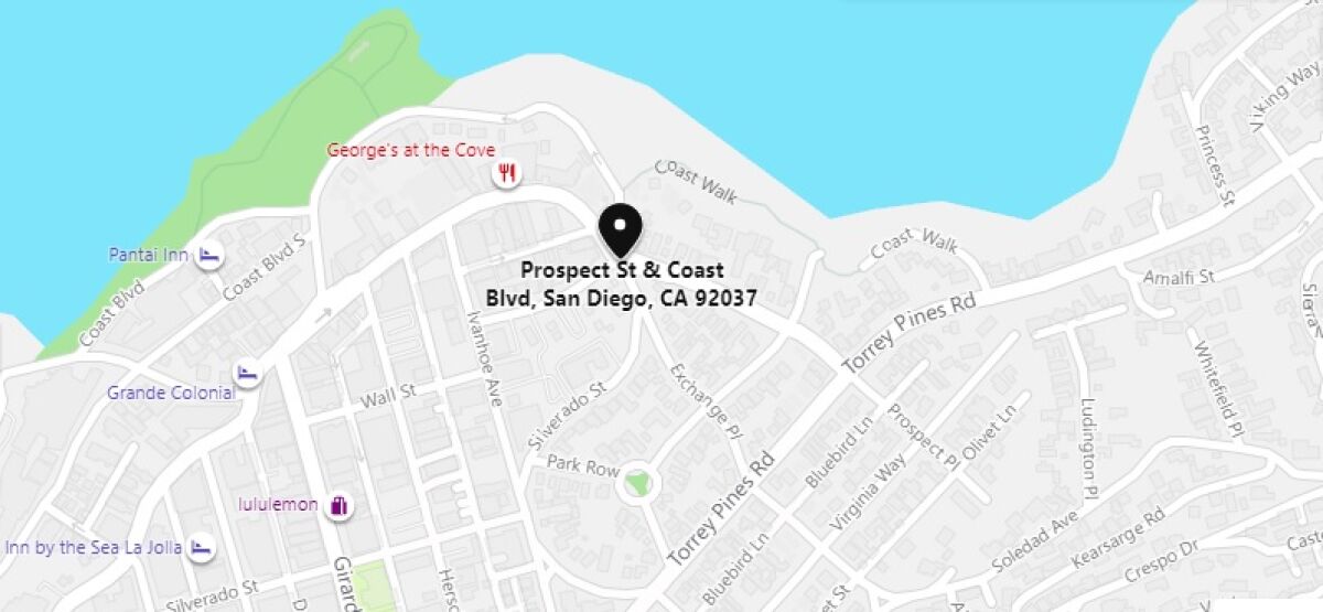 The La Jolla Coastal Access and Parking Board proposes a sign at Prospect Street and Coast Boulevard.