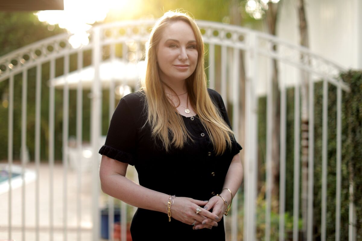 Jenna Karvunidis, the inventor of the gender reveal party