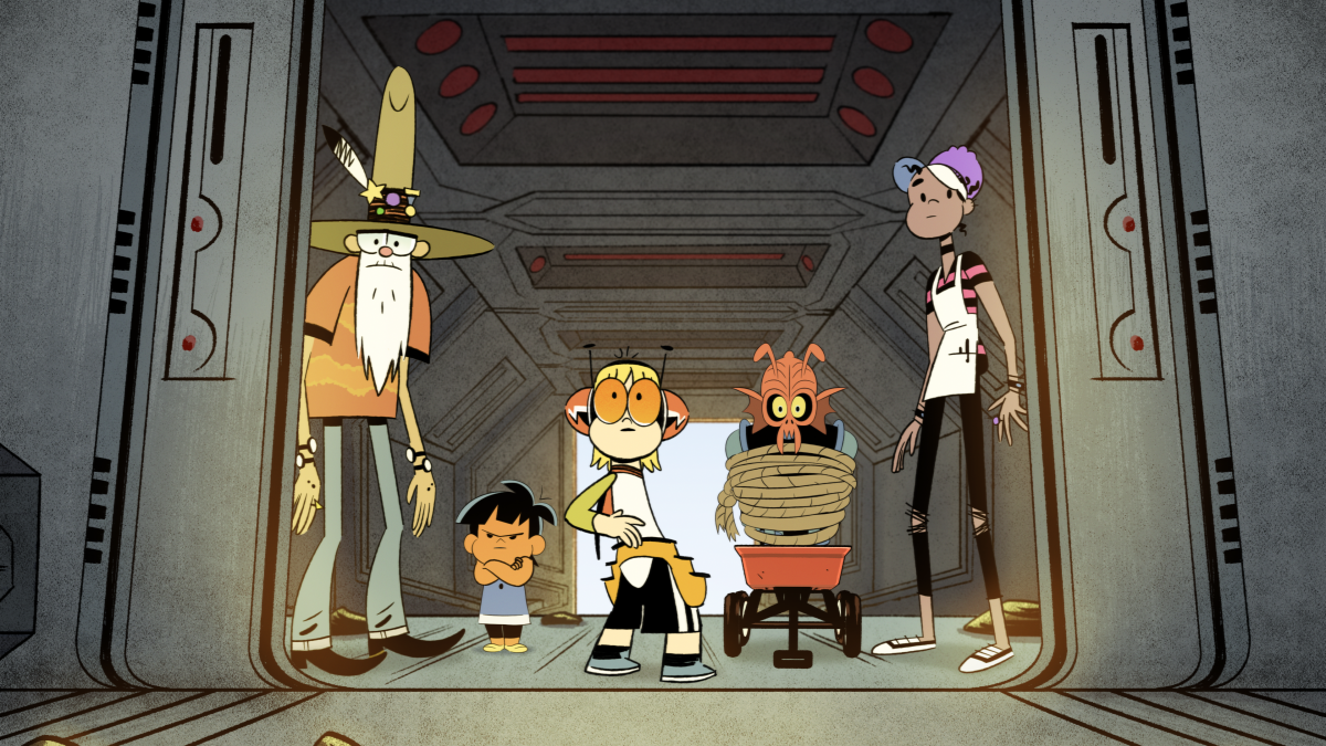 Five characters from the animated series "Kid Cosmic"
