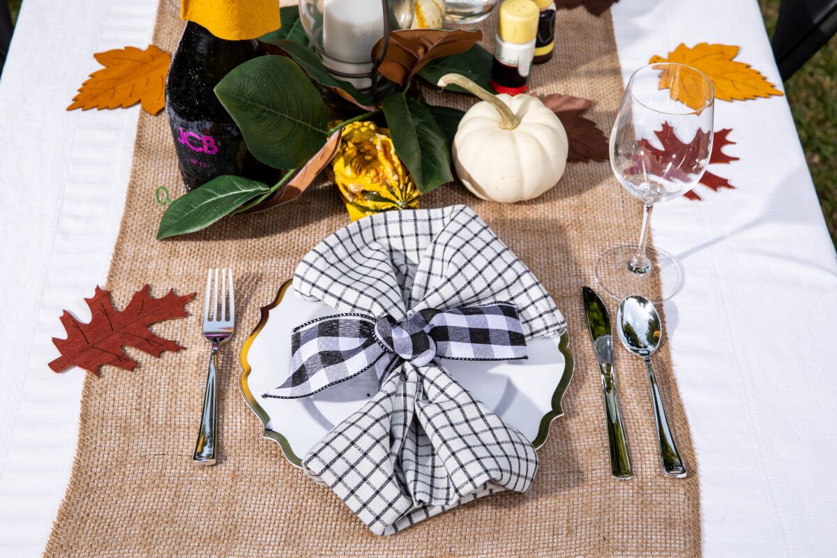 A holiday table setting