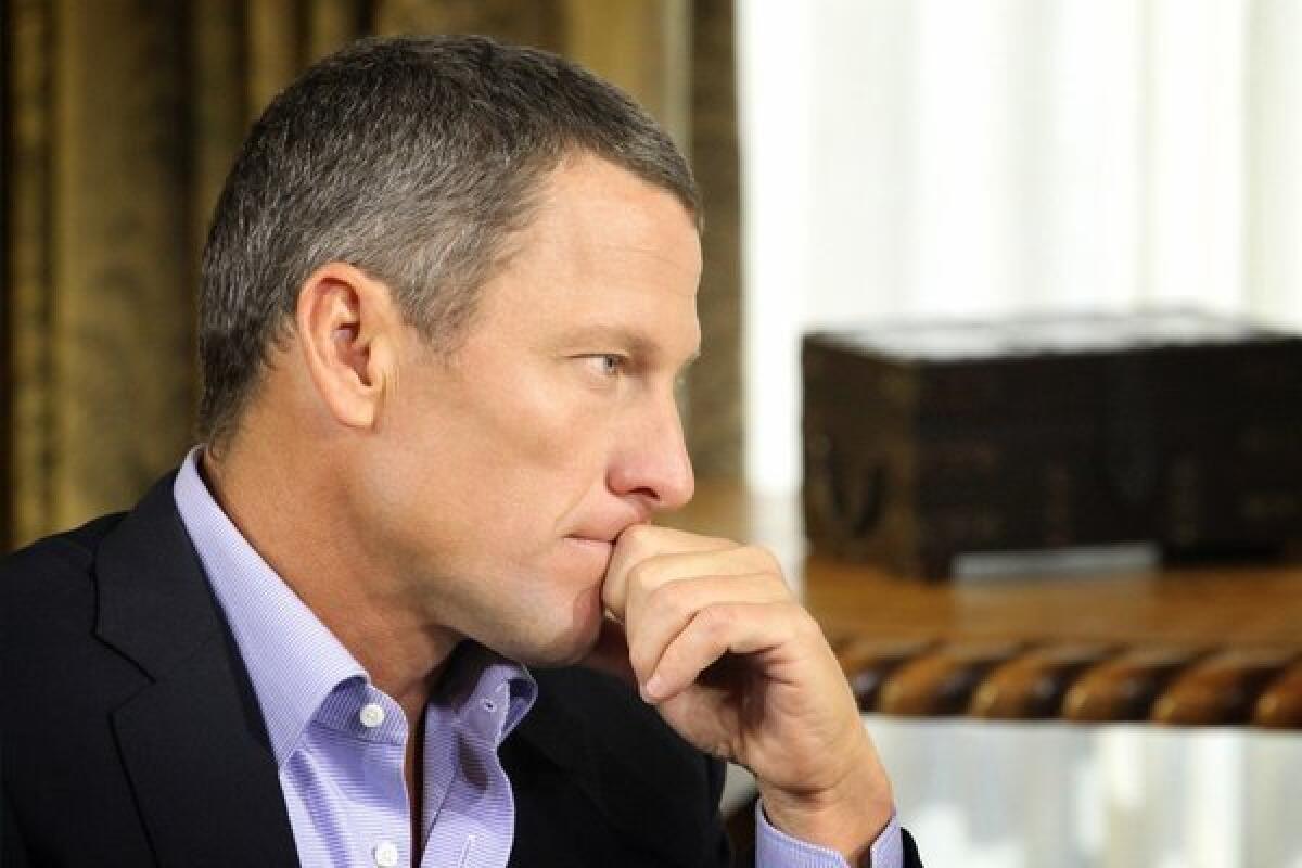 Lance Armstrong during his interview with Oprah Winfrey on Monday.