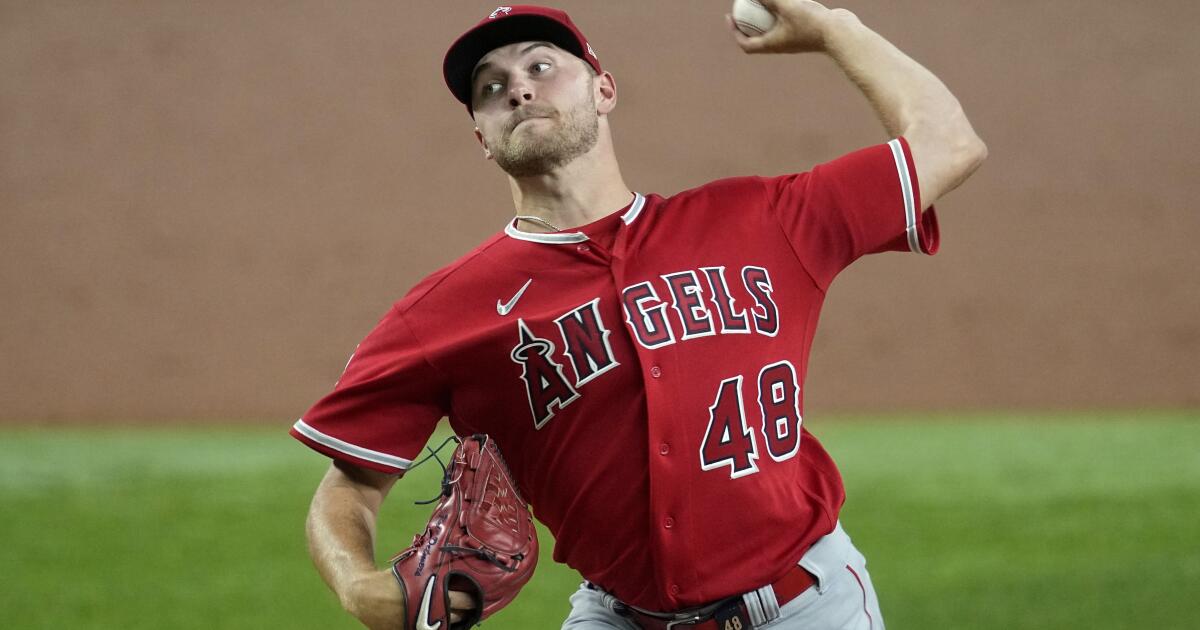 Angels left-hander Reid Detmers loses no-hit bid in 8th inning at Texas –