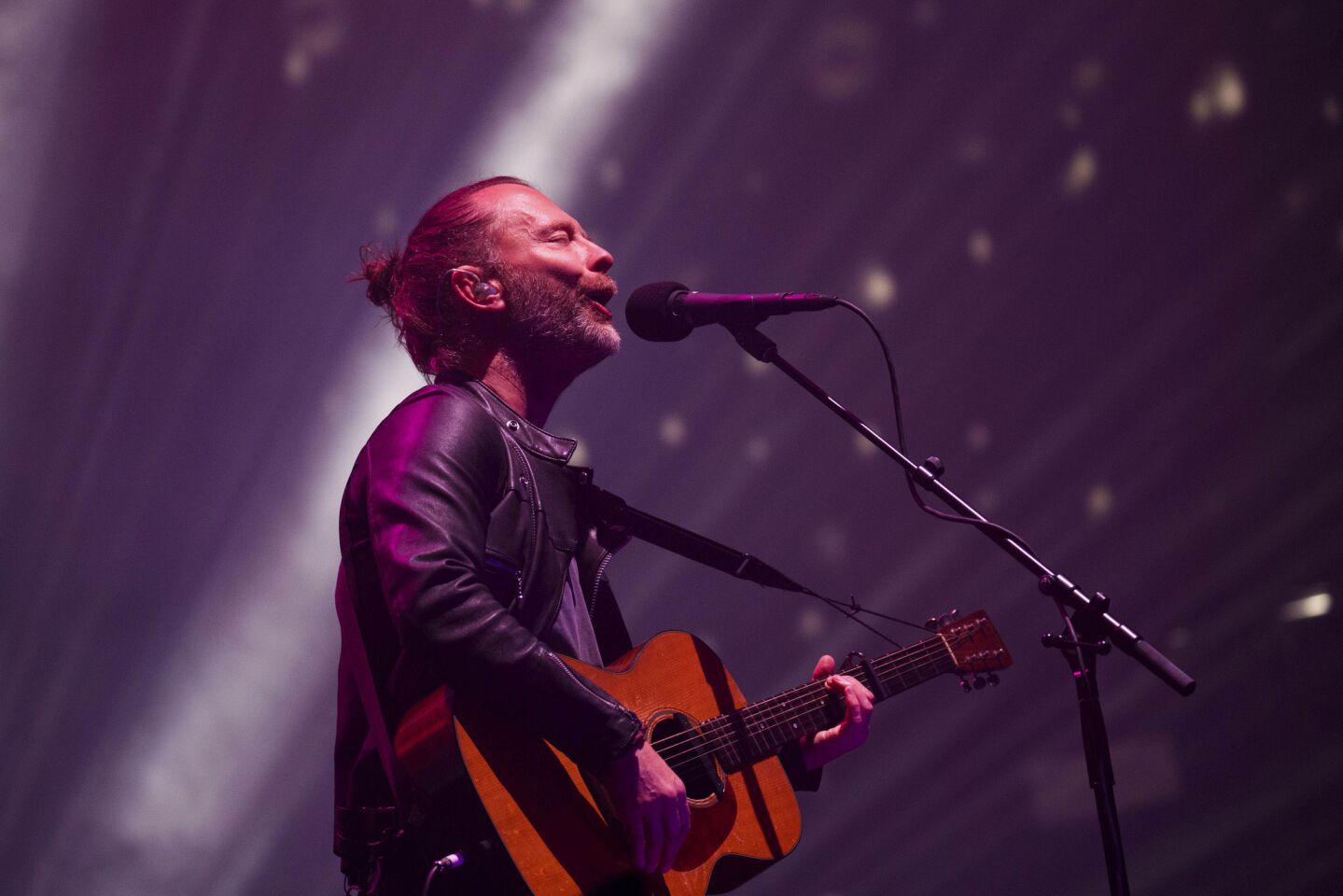Singer Thom Yorke of Radiohead performs during weekend one of the three-day Coachella Valley Music and Arts Festival at the Empire Polo Grounds on Friday, April 14, 2017 in Indio, Calif. (Patrick T. Fallon/ For The Los Angeles Times)