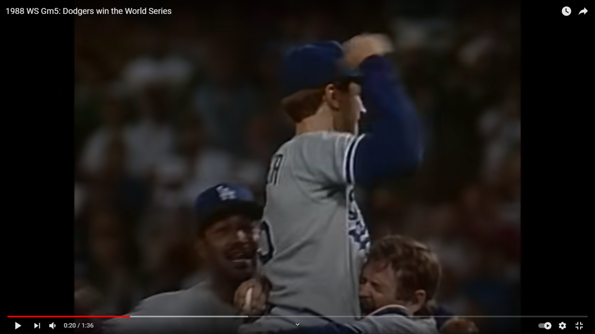 Dodgers win the 1988 World Series