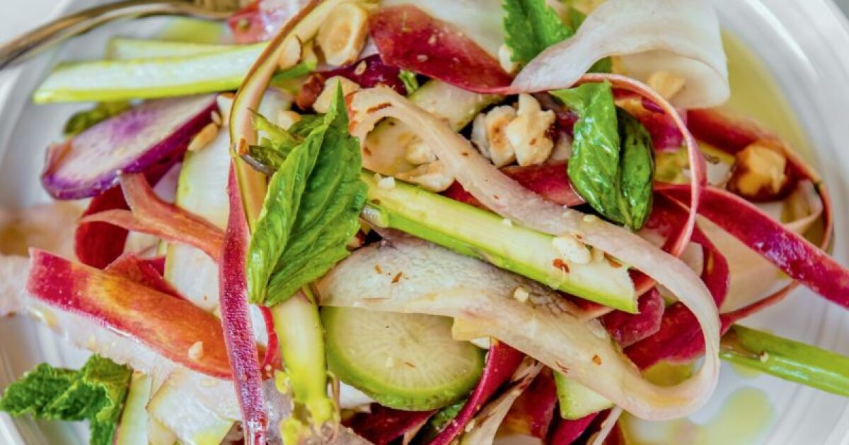 Really simple: the shaved vegetable salad starts the new year